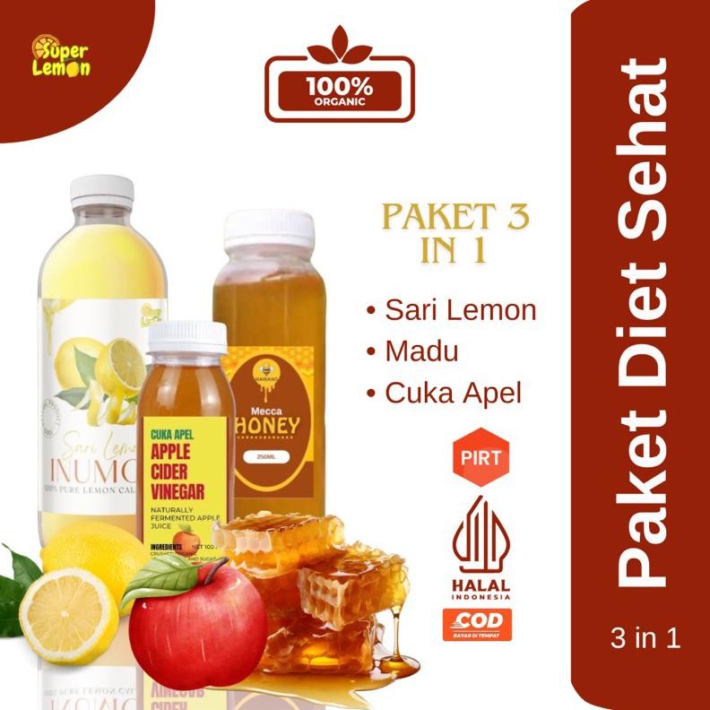 

Paket 3in1 Diet Sehat Sari Lemon California Murni 250ml Dengan Madu Dan Cuka Apel Nugi
