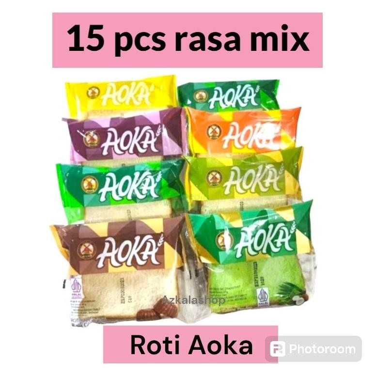

15 pcs roti aoka panggang rasa campur Nugi