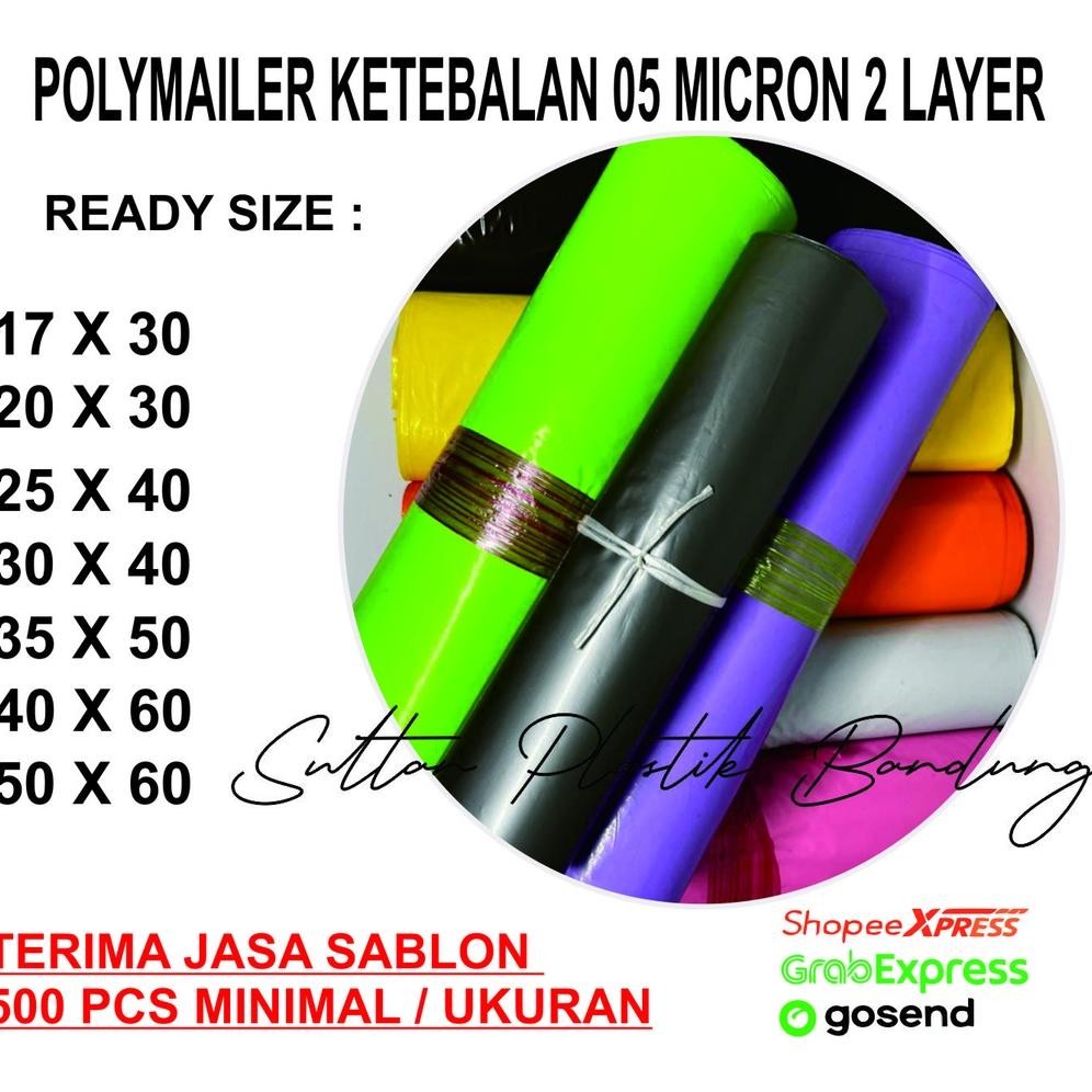 

[ 25x40 isi 100 ] Plastik Polymailer Warna Packing Olshop Nugi