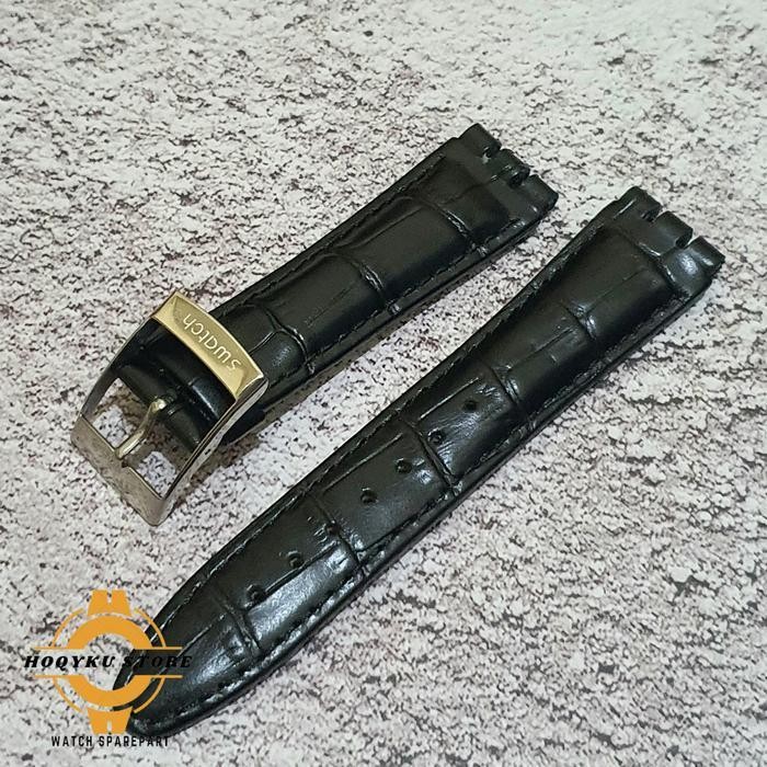 Strap Tali Jam Tangan Swatch Kulit 17Mm 19Mm 21Mm Swatch Leather Strap