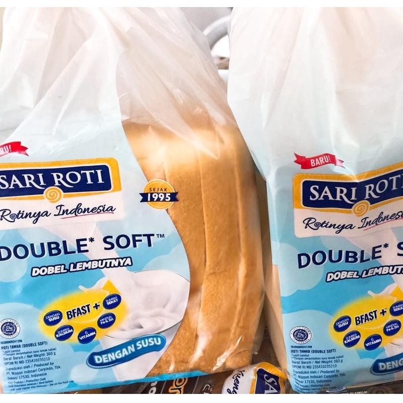 

SARI ROTI Roti Double Soft Dobel Lembutnya - Kemasan 360 gr Nugi