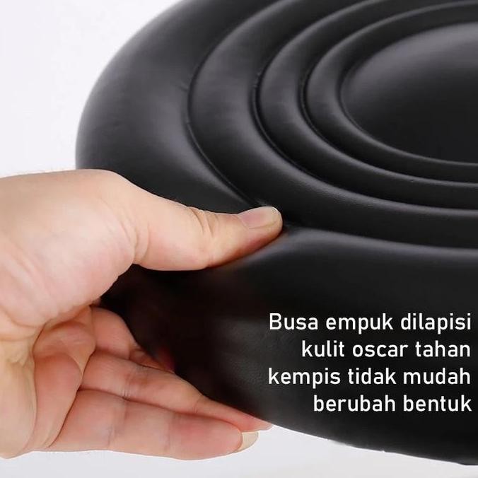Kursi Bulat Roda Bar stool Salon Lab Drum Hidrolik Kaki Besi