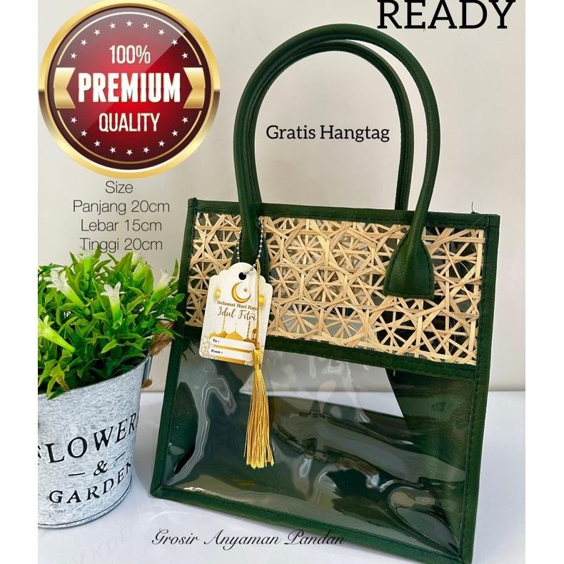 

Tas Goodiebag MIKA VINIL MIX BAMBU ATAS KECIL TINGGI GRATIS HANGTAG tas anyaman hampers parcel lebaran idul fitri Nugi