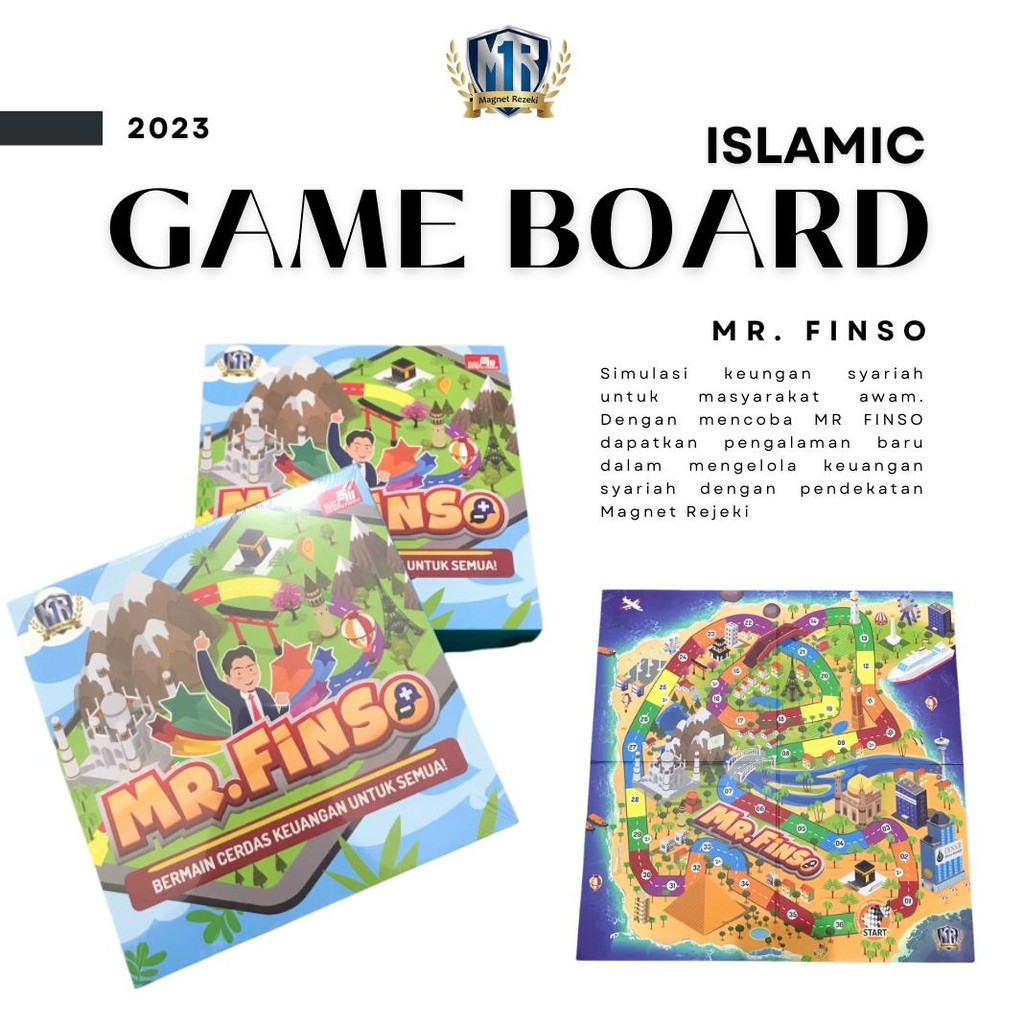 Board Game Anak Muslim Permainan Edukasi MR.FINSO Original
