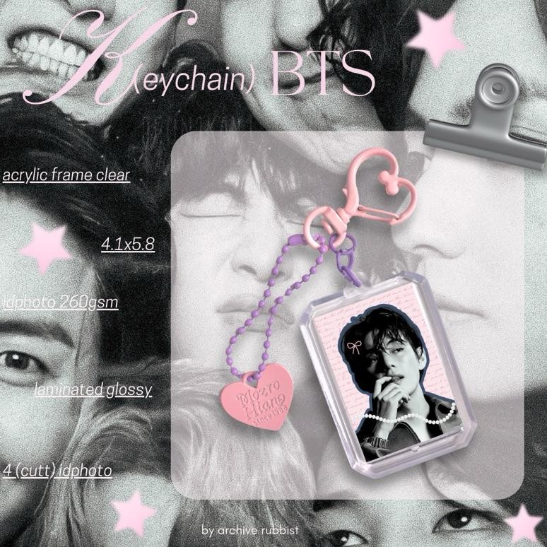 [Ready Stock] Keychain Clear KPOP BTS | Keychain Idphoto | Gantungan Tas | TaeHyung JungKook Jin RM 