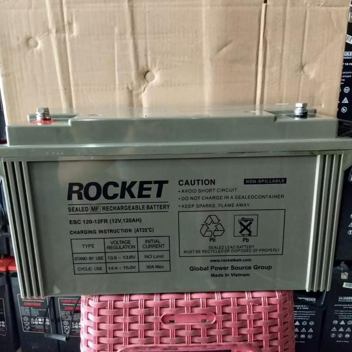 HARGA DISC - battery vrla rocket 12v 120ah