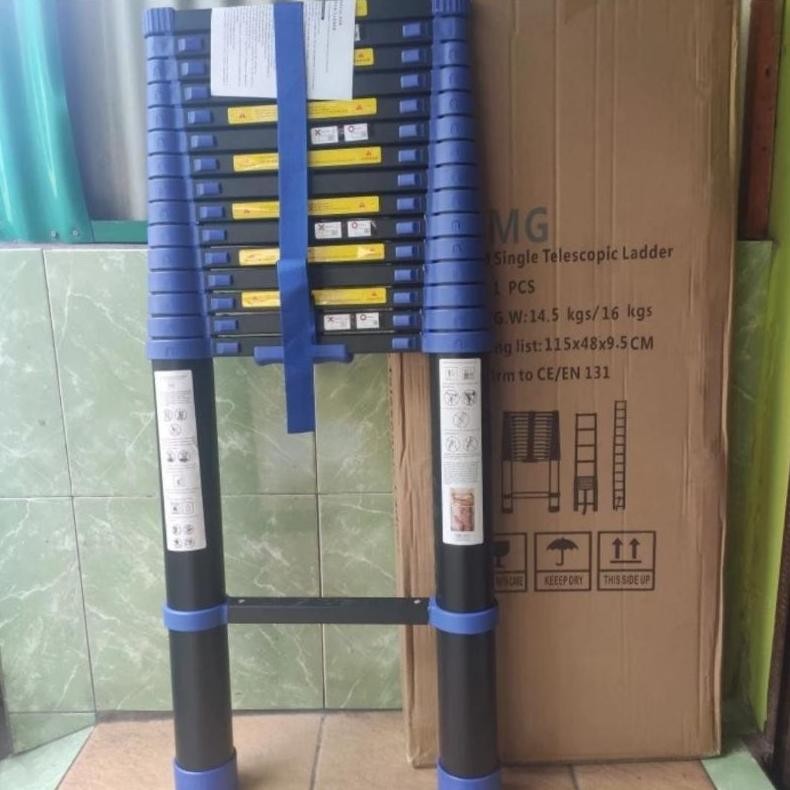 Terlaris Tangga Teleskopik 6,2 Meter Singgele (Hitam Biru)