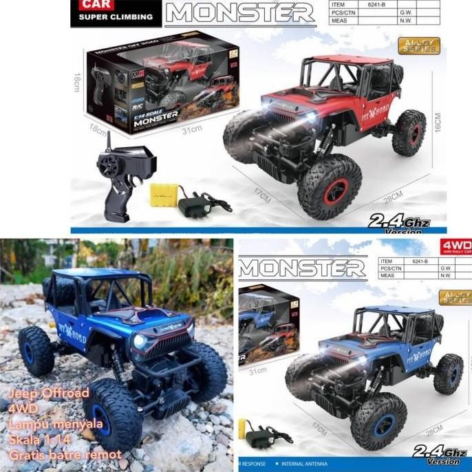 MOBIL REMOT RC 4WD ROCK CLIMBER MAINAN REMOTE CONTROL - MONSTER RACE