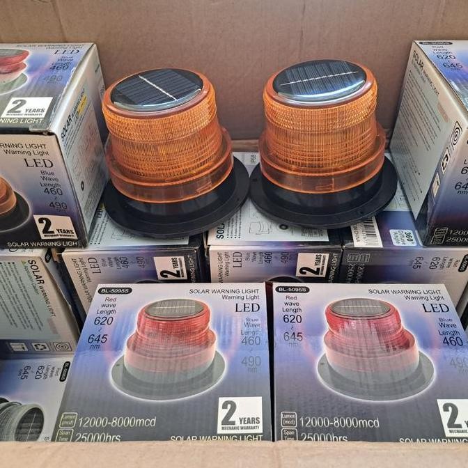 lampu rotary warning light solar panel tenaga Surya lampu rotari mini