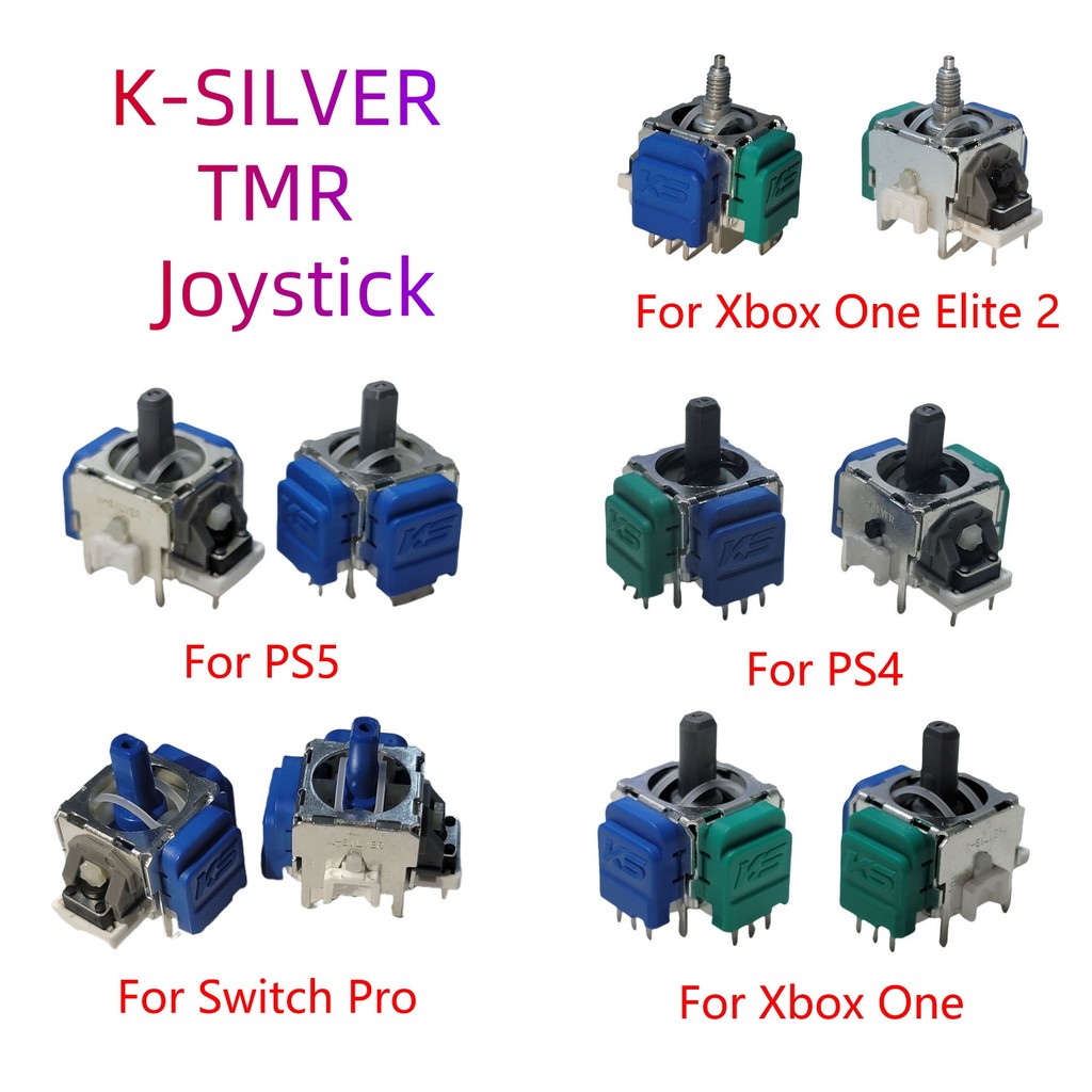 

2 pcs K-SILVER Anti-Drift TMR Elektromagnetik Joystick untuk PS4 Xbox Series Gamepad untuk Perbaikan