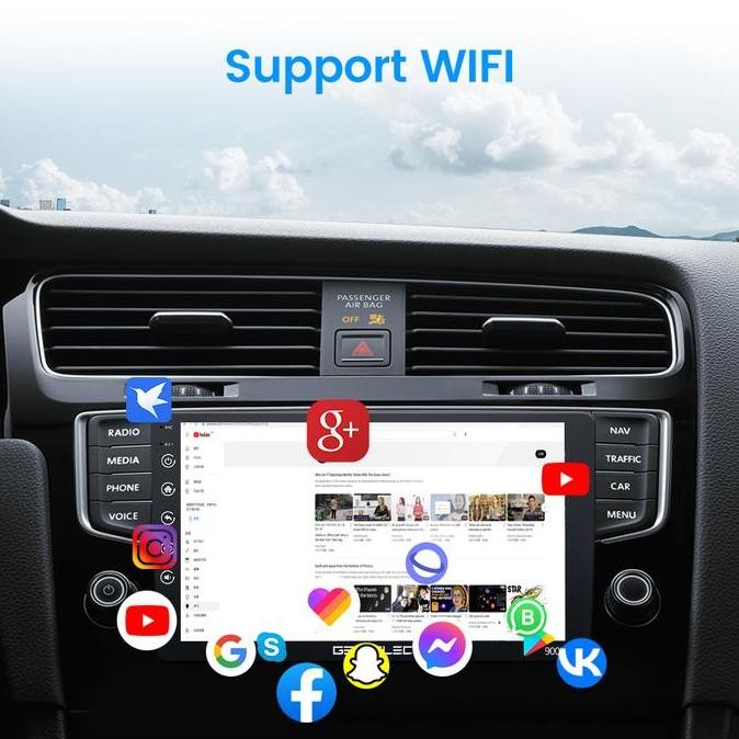 GEARELE Head Unit Double DIN Android 11 Bluetooth Wifi GPS 7 9 10 inch