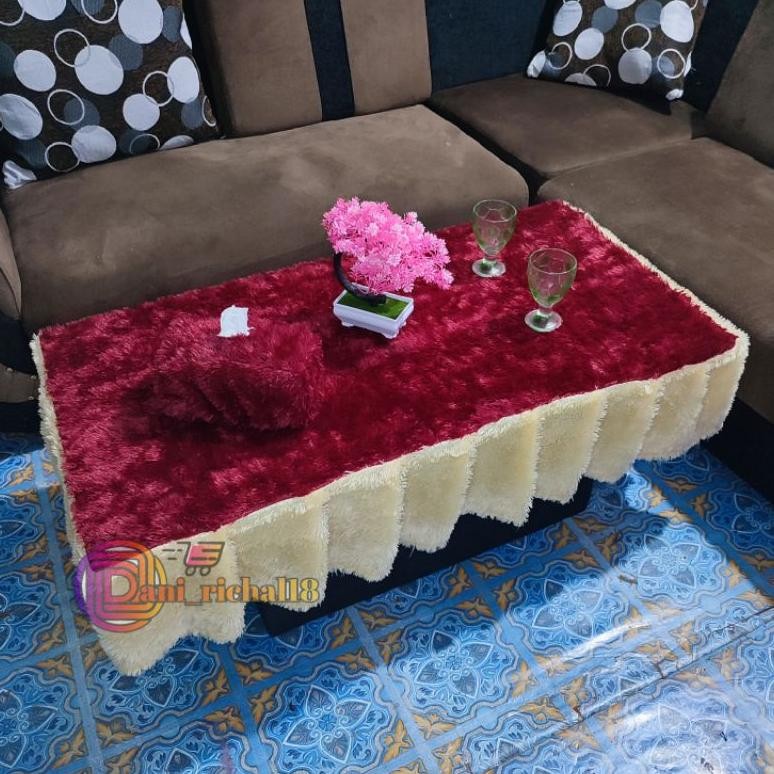 Model Baru Taplak meja Ruang tamu / Taplak meja rumbai kombinasi ruang tamu / Taplak meja kaca rusng