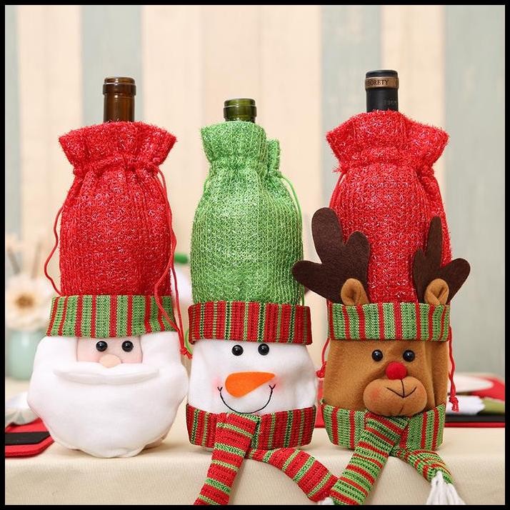 

Sarung Botol Natal Santa Wine Bottle Cover Christmas Gift Kado Natal