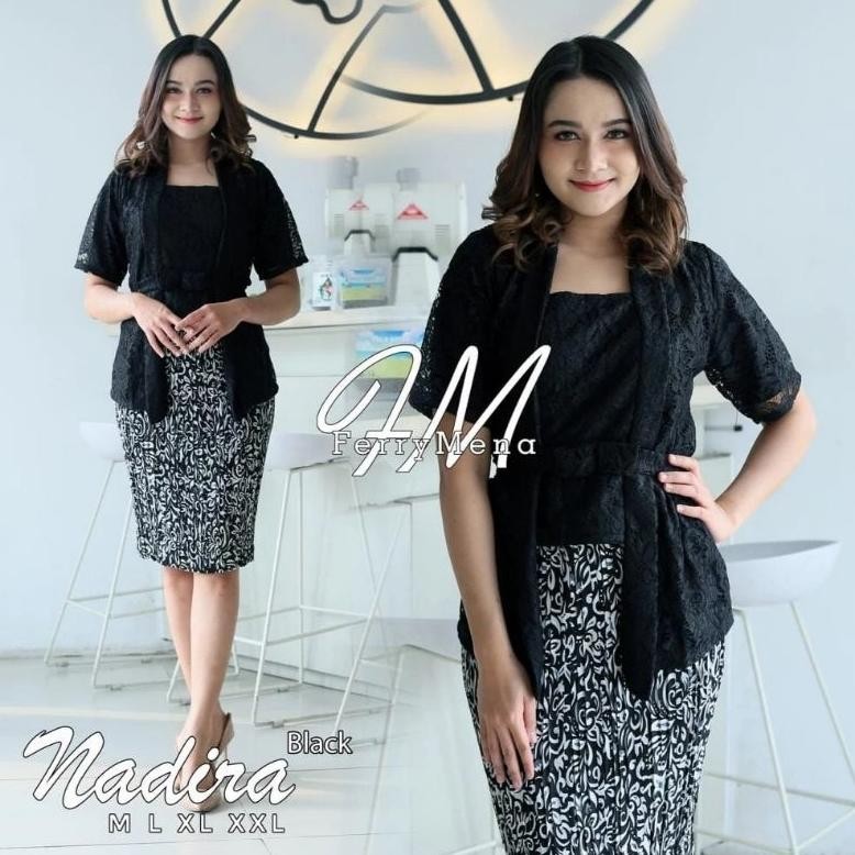 DF111>> SETELAN KEBAYA KUTUBARU LENGAN PENDEK SET KEBAYA NADIRA KEBAYA BRUKAT WISUDA KEBAYA KARTINI 