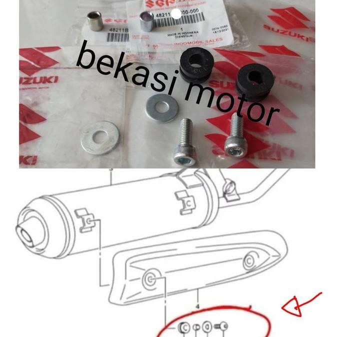 baut karet cover knalpot suzuki spin skywave hayate nex lets original