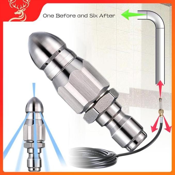 Nozzle Pembersih Pipa Alat Untuk Saluran Pipa Mampet Konektor Air Bertekanan Tinggi Alat Saluran Pip