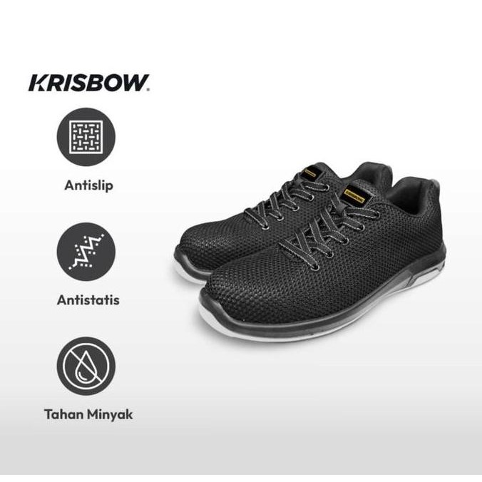 Krisbow Sepatu Safety Shoes Ares Hitam - Sepatu Pengaman Kerja Krisbow Ares Hitam