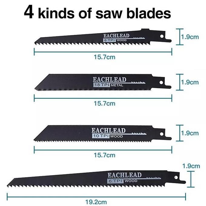 IRONHOOF Reciprocating Saw Cordless Gergaji Kayu Bagian mata gergaji