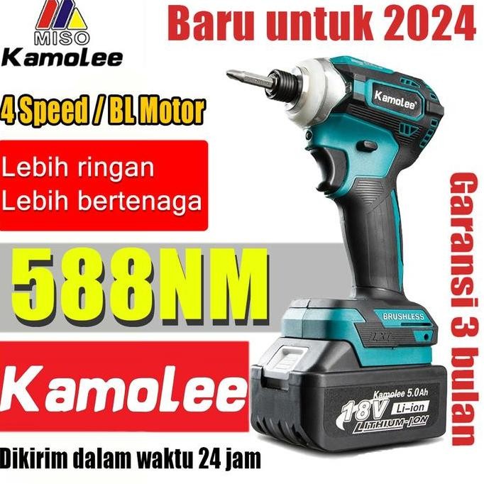 Kamolee Impact Driver 588Nm 4 Speed Brushless Obeng Elektrik