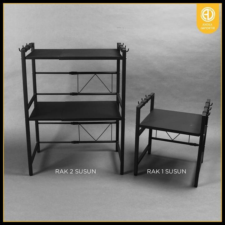 Terlaris Rak Microwave Oven Tingkat Susun Meja Dapur Adjustable Serbaguna Good Quality