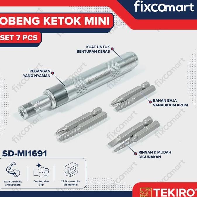 Tekiro Obeng Ketok Set 7 Pcs Mini / Tekiro Obeng Ketok Mini Set