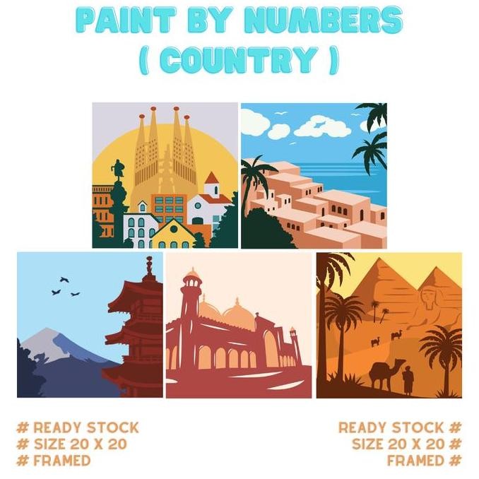 

Paint By Number Kit (Country) l DIY Paint by Number KIT l Canvas Lukis