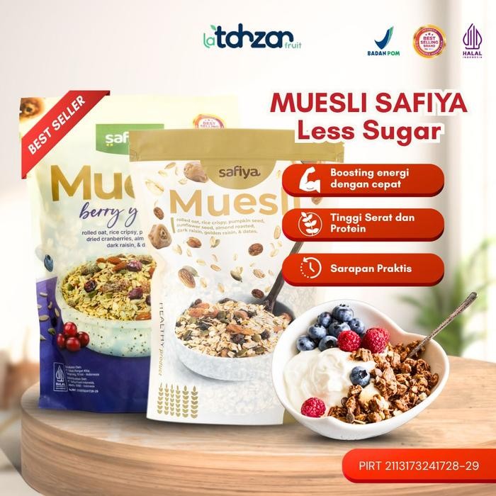 

New Muesli Safiya 1 Kg Sereal Dengan Isian Lengkap Kacang Almond Buah Kering dan Biji Bijian Oatmeal