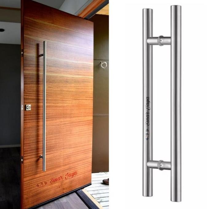 Handle Pintu Baut Tembus Panjang 120Cm 100Cm 80Cm Gagang Tarikan Pintu Stainles Mewah Murah