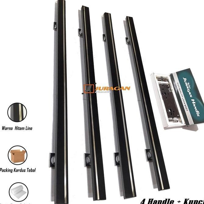 Gagang Pintu Satu Set 1 Meter - Handle Pintu Stainless Panjang - Pegangan Pintu Set Kunci