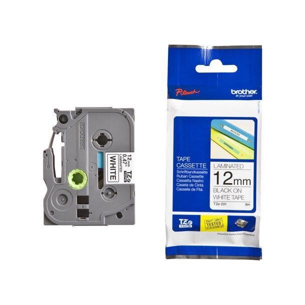 

Brother Label Tape 12mm TZE-231 Black on White TZE 231 murah
