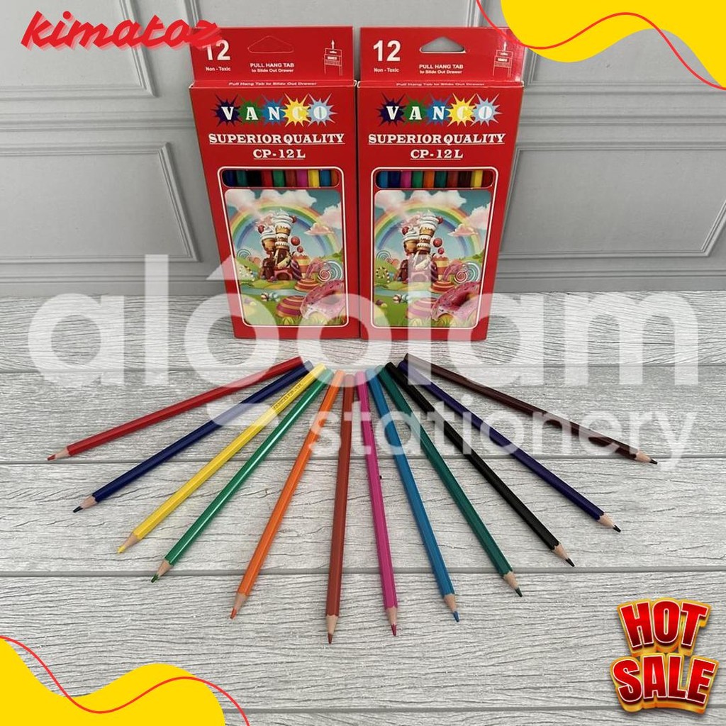 

Satu Set ( 12 Warna ) Colour Pencil Pensil Warna Vanco Cp - 399 12 Warna Panjang Terlengkap Dan Termurah