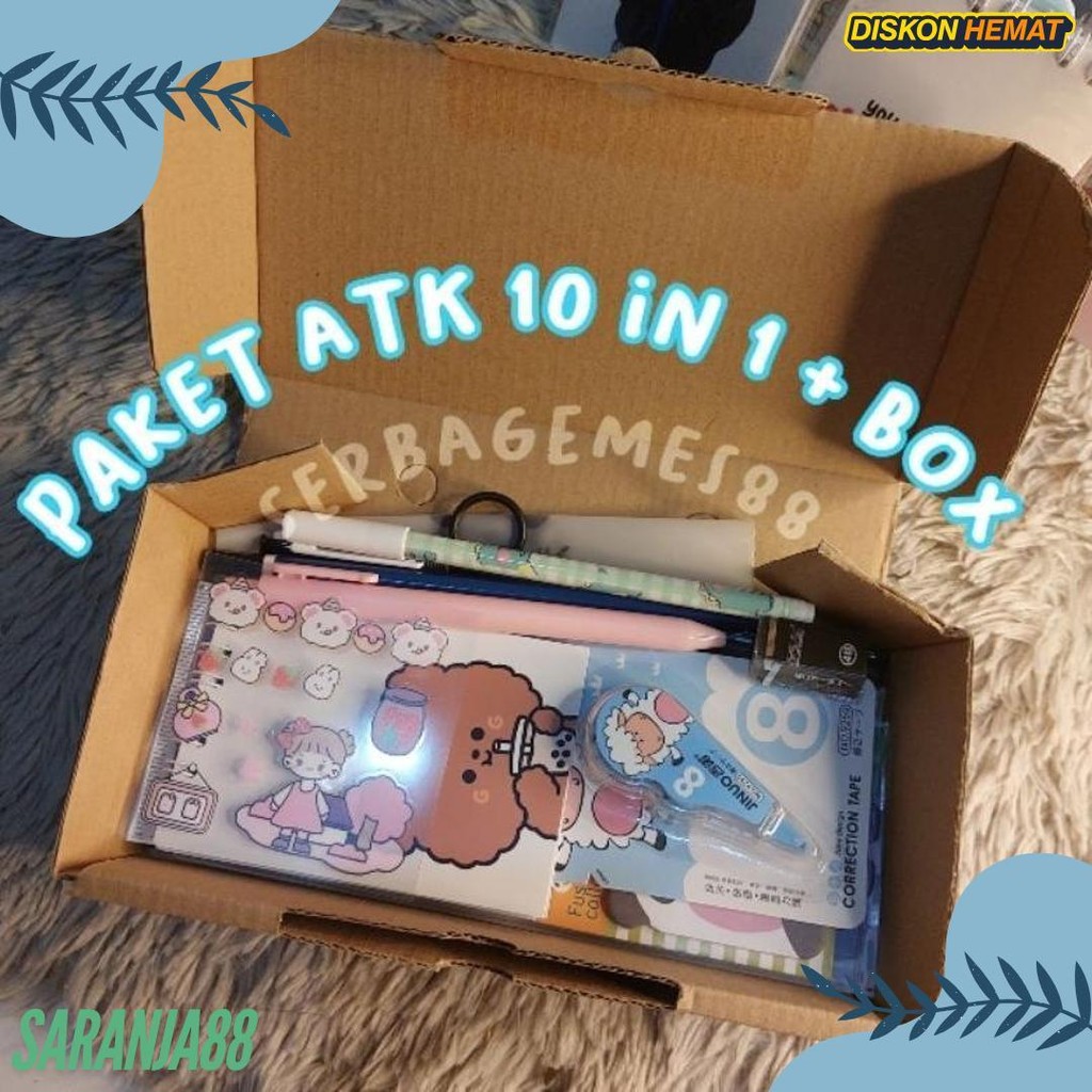 

Serbagemes88 - Set Alat Tulis 10 In 1 Lengkap / Stationery Untuk Hadiah / Hampers Kado Gift Untuk Lebaran / Hampers Wisuda Dan Ulang Tahun / Alat Tulis Paket / Alat Tulis Murah / Paket Anak Unik Dan Bermanfaat / Box Kado Perempuan Laki Laki / Buku Tulis