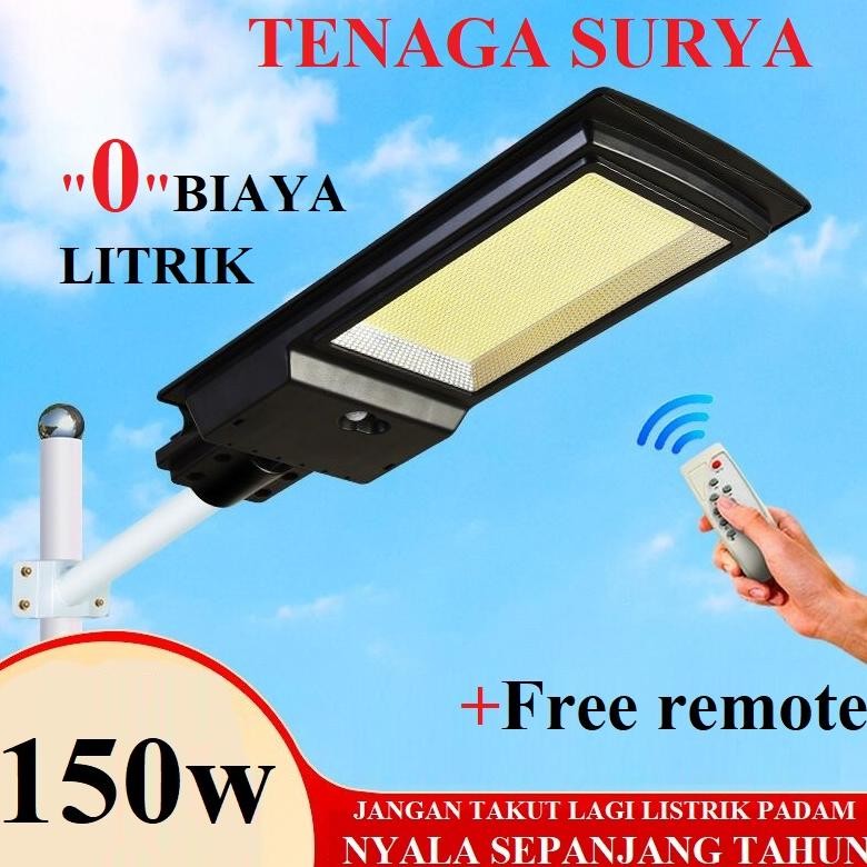 LAMPU PJU SOLAR 150W / LAMPU JALAN SOLAR LED TENAGA MATAHARI / SOLAR CELL ALL IN ONE 150W /PJU COBRA
