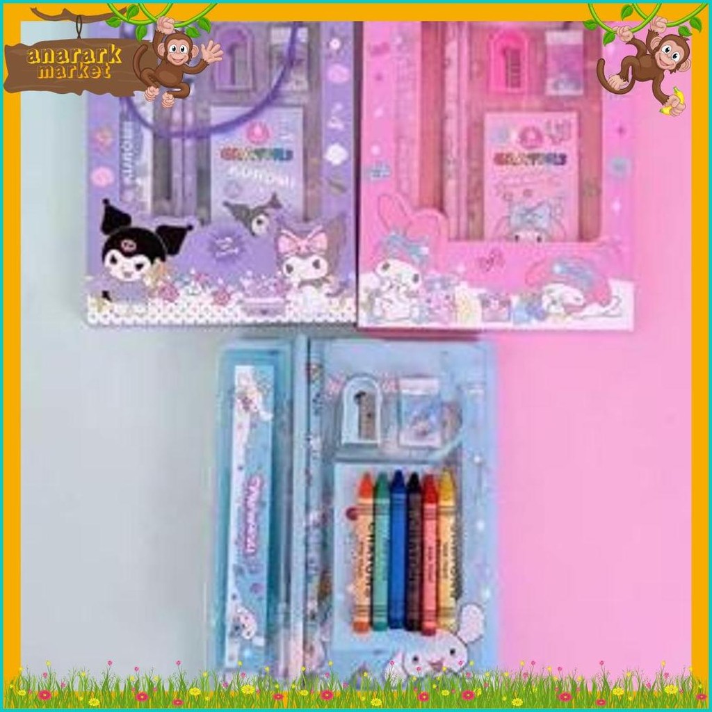 

Set Alat Tulis Sanrio 5 In 1 - Alat Tulis Sanrio Kuromi - Melody - Cinnamoroll - Yummy Flash Sale! Diskon Hingga 70%