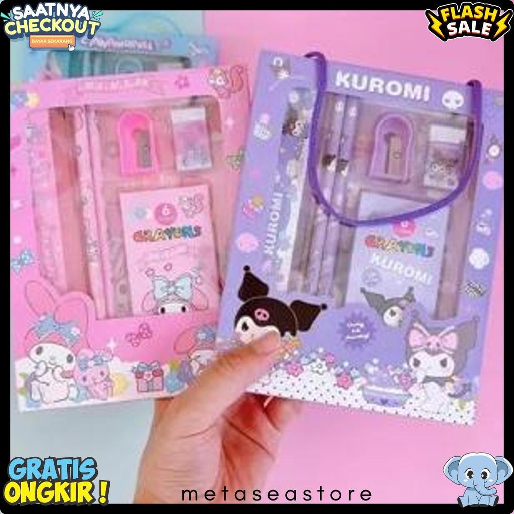 

Set Alat Tulis Sanrio 5 In 1 - Alat Tulis Sanrio Kuromi - Melody - Cinnamoroll - Yummy Terlaris! Produk Ini Banyak Dicari