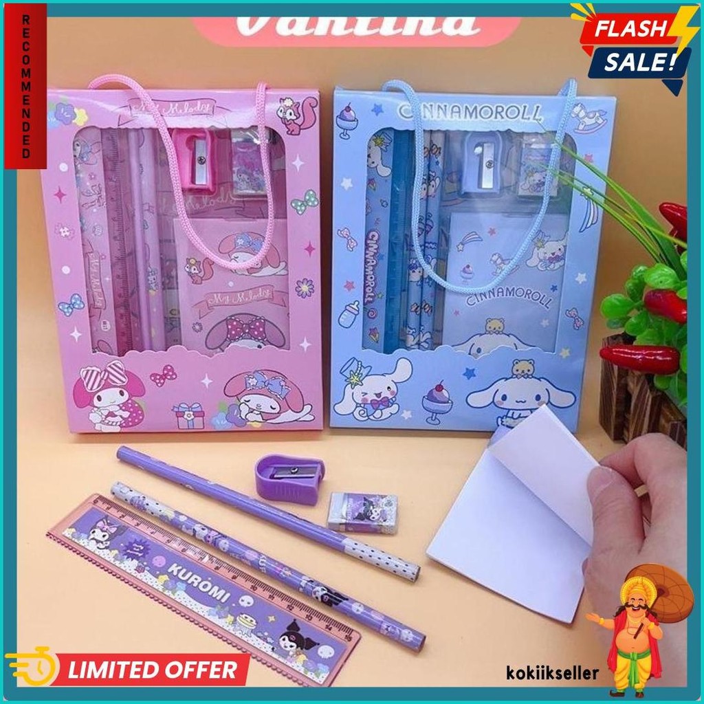 

Kotak Pensil Anak Set 6 In 1 Karakter Kuromi Gift Murah Lucu / Alat Tulis Set Stationery Untuk Hadiah Anak Sekolah Sanrio Diskon Setengah Harga
