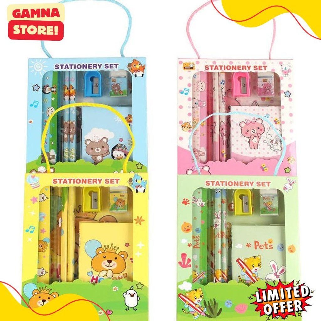 

Mmm Alat Tulis Set 6 In 1 Stationery Set Karakter Lucu Pensil Rautan Penghapus Penggaris Set 6Pcs Perlengkapan Alat Tulis Sekolah Anak-Anak Tk Diskon