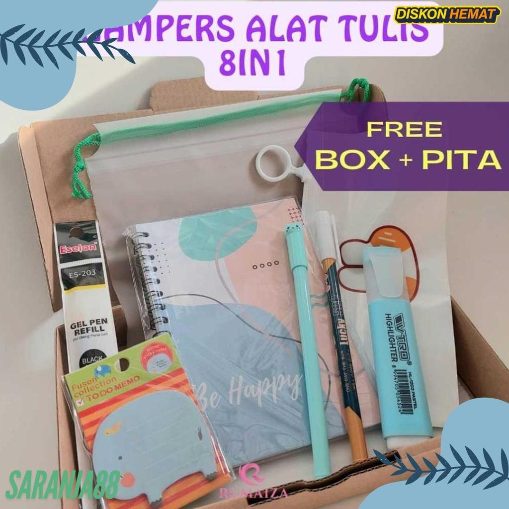 

(8 Pcs/Pack) Paket Alat Tulis 8In1 / Set Alat Tulis / Kado Siswa/Kado Teman /Hampers Kado Wisuda Terlengkap Dan Termurah