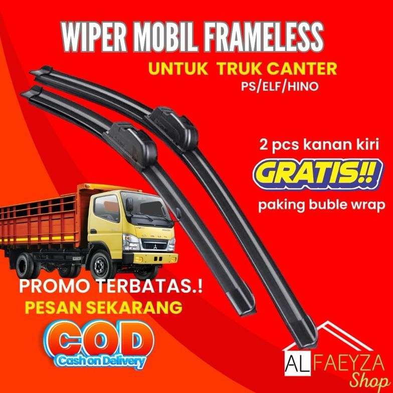 TAHAN LAMA Wiper Kaca Mobil Frameless Truk Canter Ps110 Ps125 Ps136 Fuso