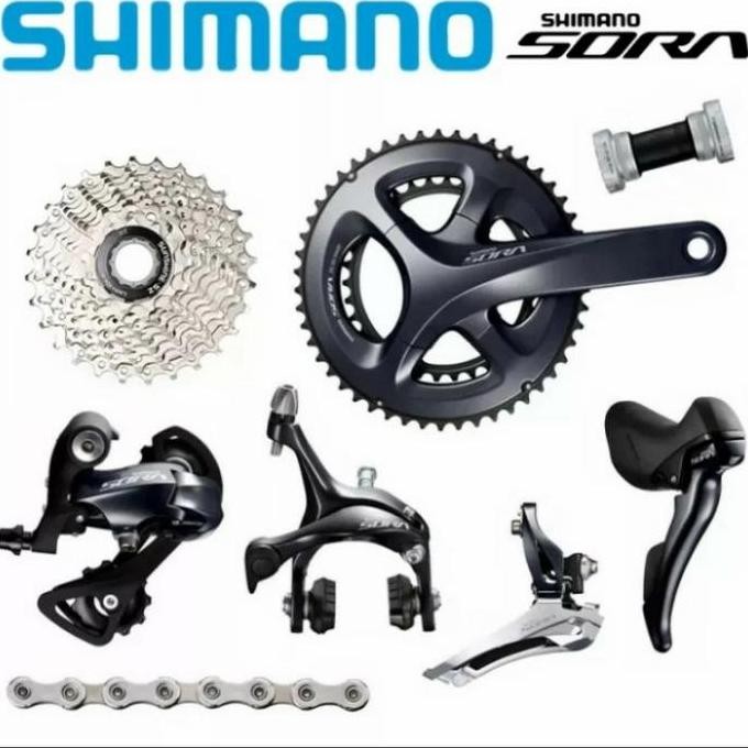 ready Groupset shimano sora r3000 50/34t sprocket 11-34t brifter stang balap