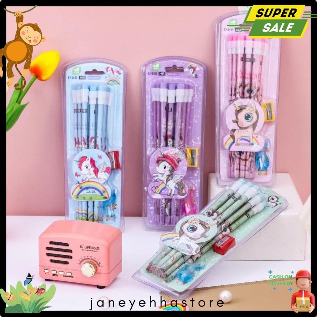 

1 Lusin Pensil Sanrio Dan Princess + Rautan + Penghapus Mini + Pegangan Pensil Elastis Diskon