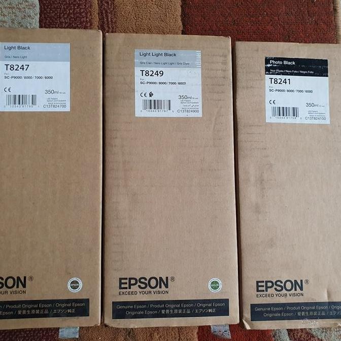 Epson Tinta Original T8241-T8249 untuk Printer SC-P9000 P8000 P7000 P6000 - C13T824100 Photo Black C