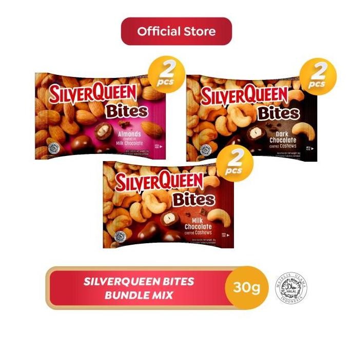 

SilverQueen Paket Cokelat Bites Mix Isi 6 - Camilan Coklat Variasi Termurah