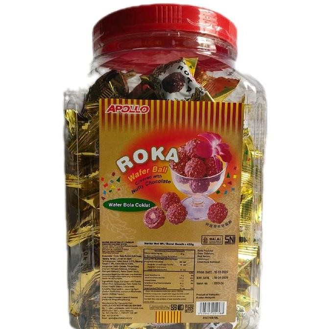 

Roka Chocolate Wafer Ball Toples 420gr - Bola Coklat Camilan Snack Termurah