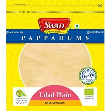 

favorit] Udad Plain Papad Swad / Papadums India / Crunchy Cracker /Kerupuk Urid