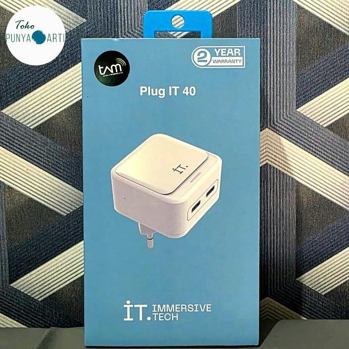 IT Plug IT 40 Watt 40W 2 Port USB Type C New Segel Garansi Resmi TAM Terlaris