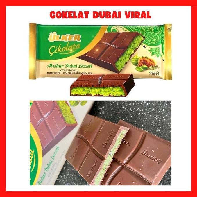 

Cokelat Dubai Full Pistachio 500gr Coklat Arab Viral Snack Premium Termurah