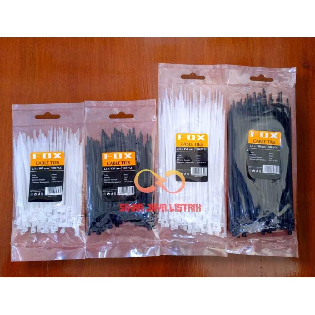 

Fox Kabel Ties Ukuran 2.5X100 2.5X150 3.6X200 3.6X250 3.6X300 4.8X380 Hitam Putih |