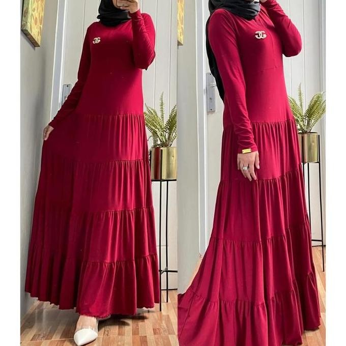 Gamis Rempel Susun Gamis Jersey Korea Jumbo Polos Rizqah Collection Baju Gamis Ibu Hamil Baju Gamis 