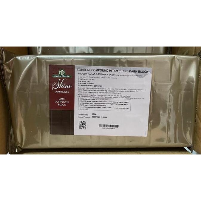

Shine Dark Compound Chocolate Block 1Kg Master Cokelat Kemasan Besar Termurah